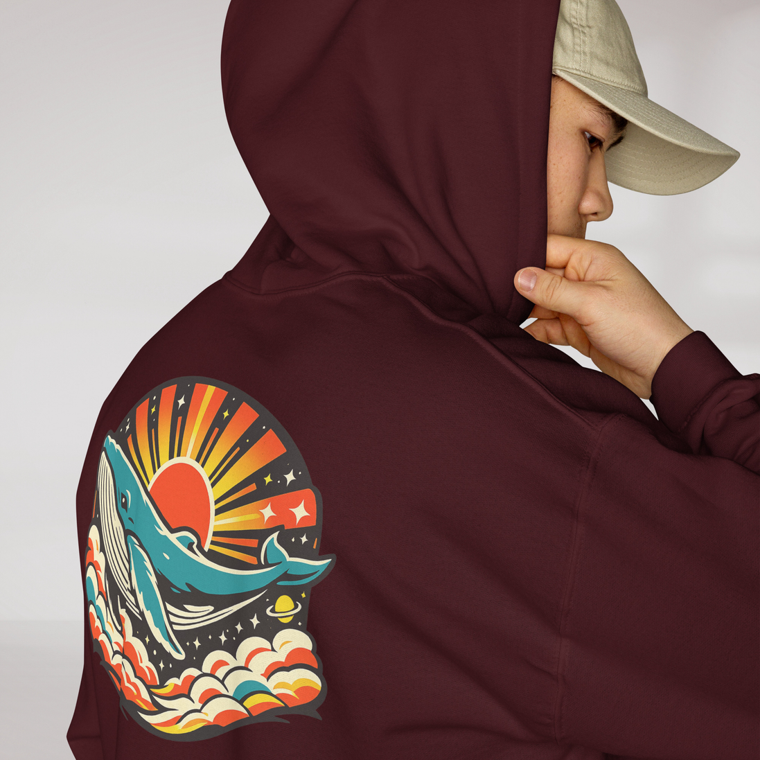 Cosmic Dreamer Hoodie Retro – Farbe Kastanienbraun – Ansicht 5
