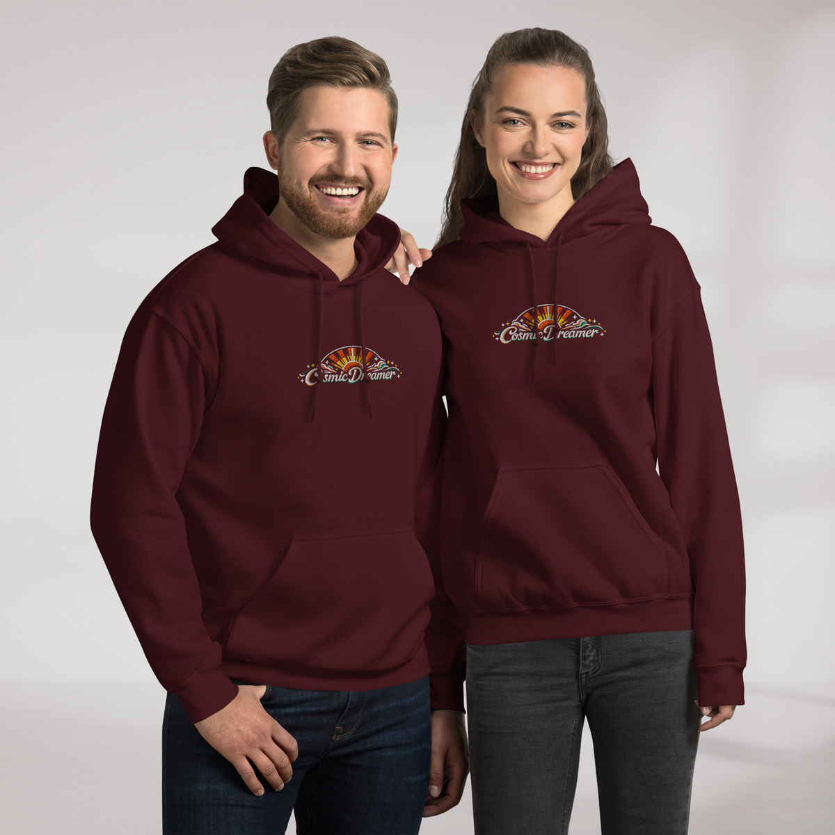 Cosmic Dreamer Hoodie Retro – Farbe Kastanienbraun – Ansicht 7