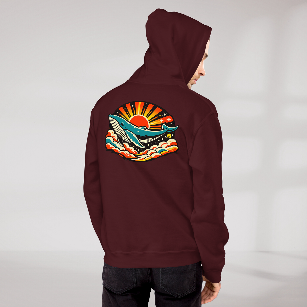 Cosmic Dreamer Hoodie Retro – Farbe Kastanienbraun – Ansicht 9