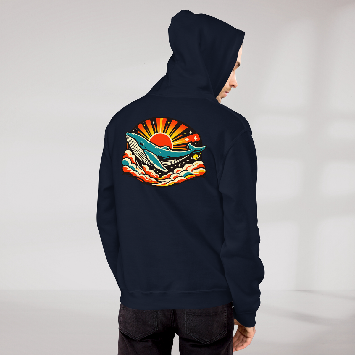 Cosmic Dreamer Hoodie Retro – Farbe Navy – Ansicht 9