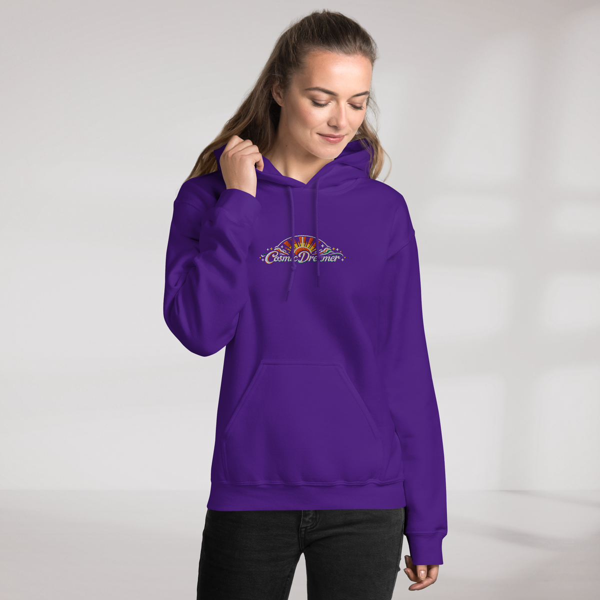 Cosmic Dreamer Hoodie Retro – Farbe Lila – Ansicht 10