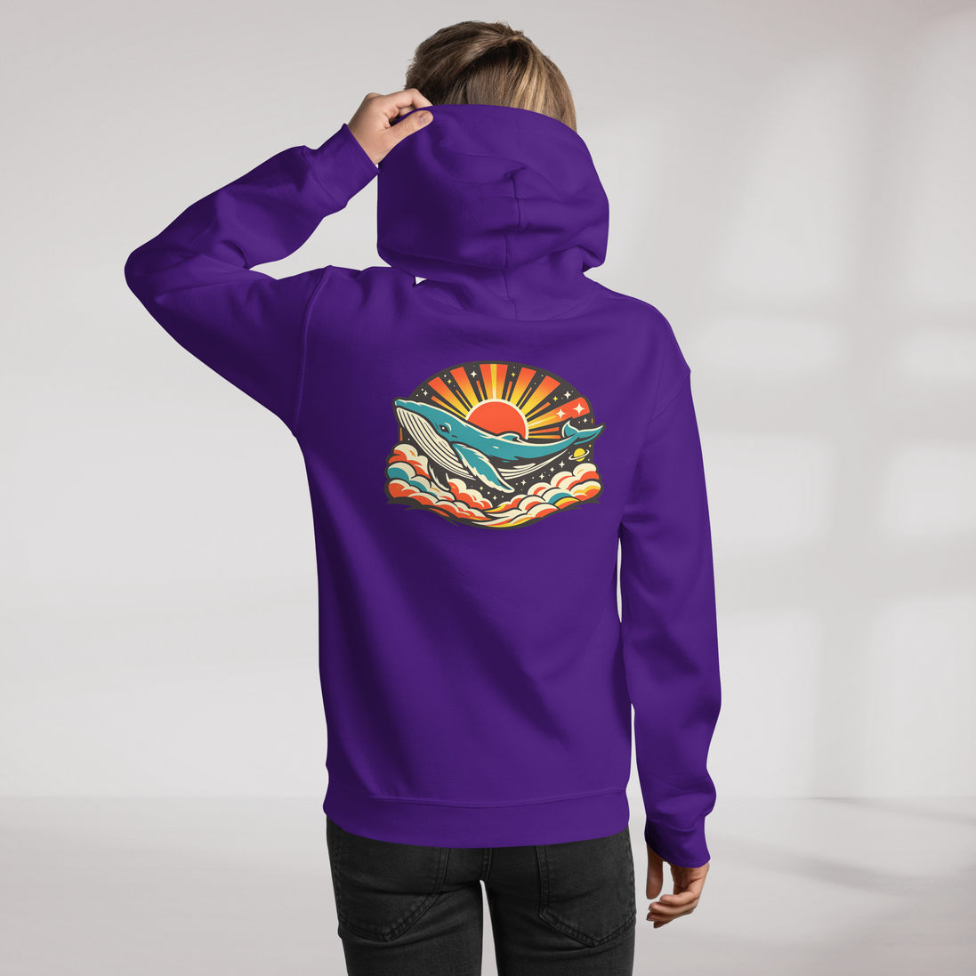 Cosmic Dreamer Hoodie Retro – Farbe Lila – Ansicht 11