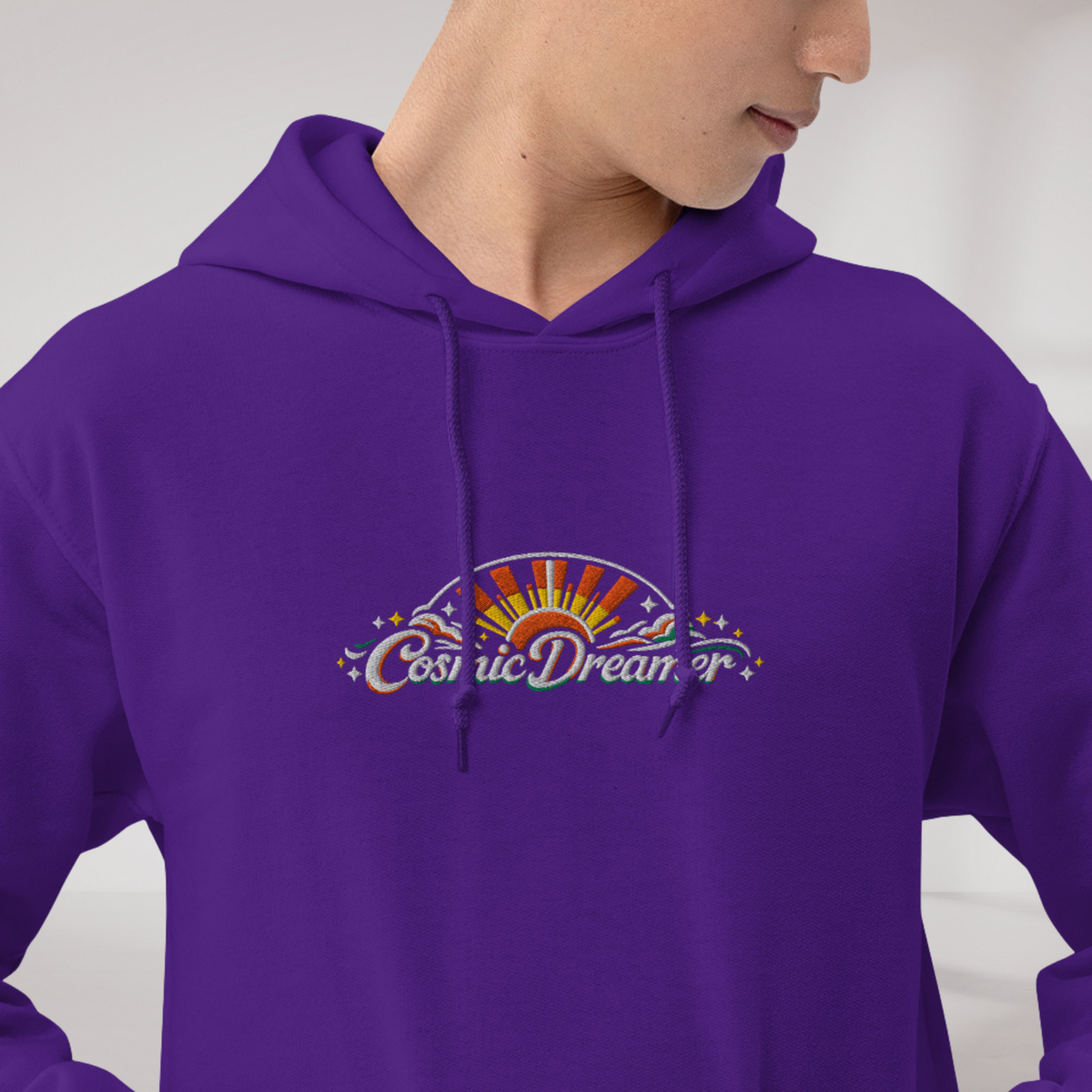 Cosmic Dreamer Hoodie Retro – Farbe Lila – Ansicht 5
