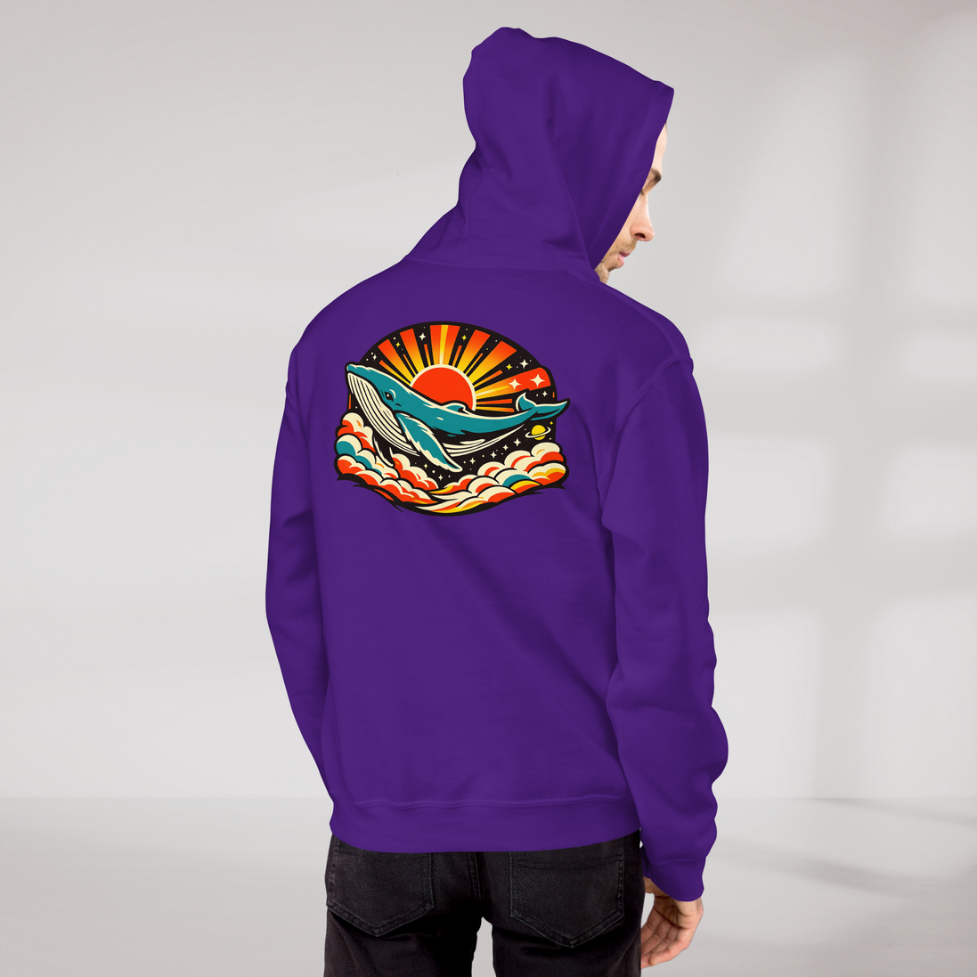Cosmic Dreamer Hoodie Retro – Farbe Lila – Ansicht 9