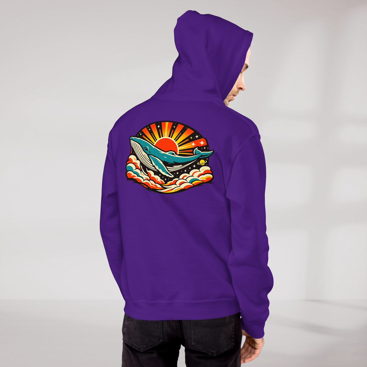 Cosmic Dreamer Hoodie Retro – Farbe Lila – Ansicht 9