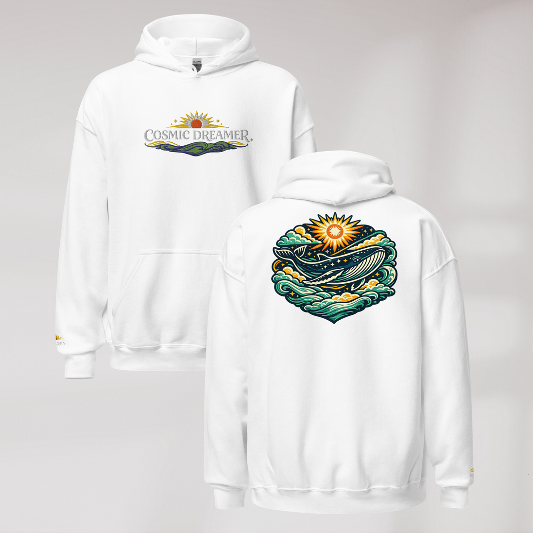 Cosmic Dreamer Hoodie Vibrant Grün ver. – Farbe Weiß – Ansicht 1