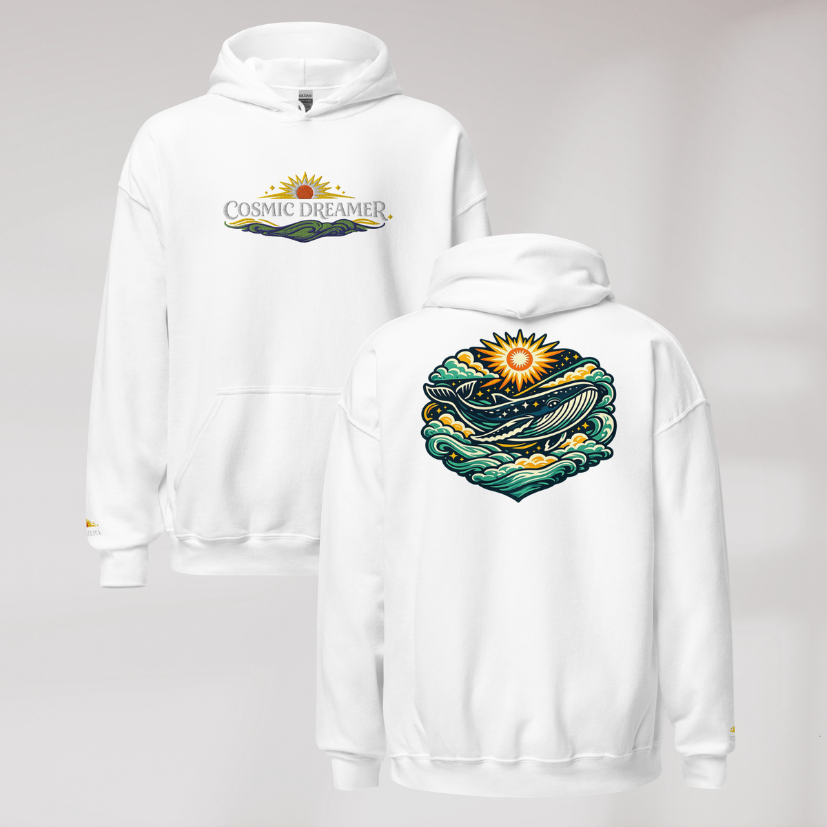 Cosmic Dreamer Hoodie Vibrant Grün ver. – Farbe Weiß – Ansicht 1