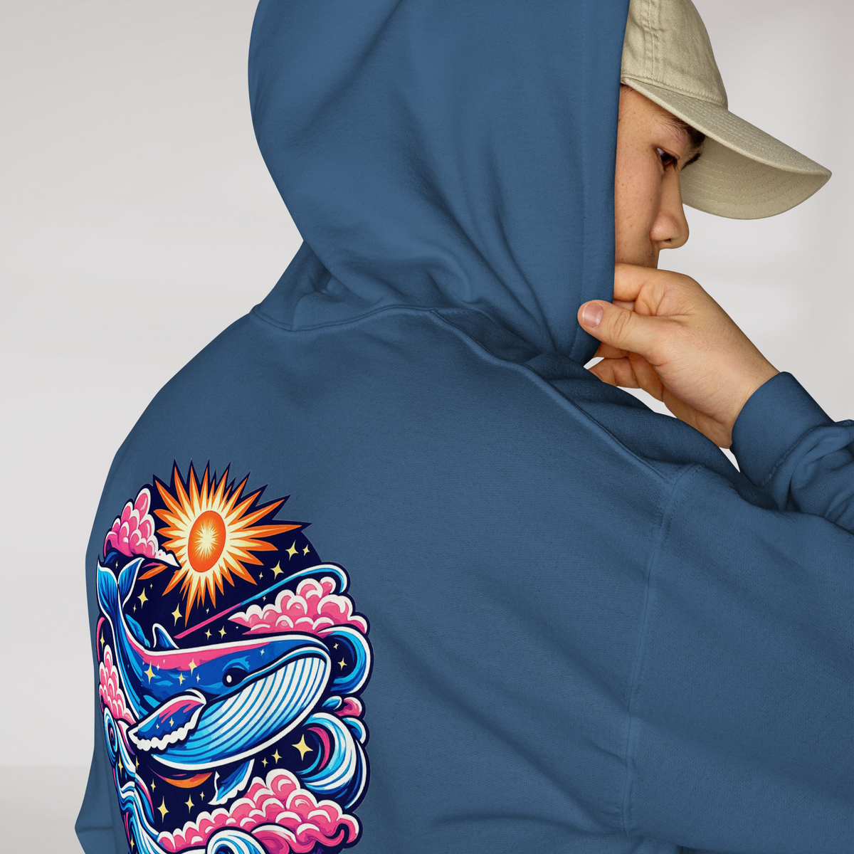 Cosmic Dreamer Hoodie Vibrant – Farbe Indigoblau – Ansicht 7