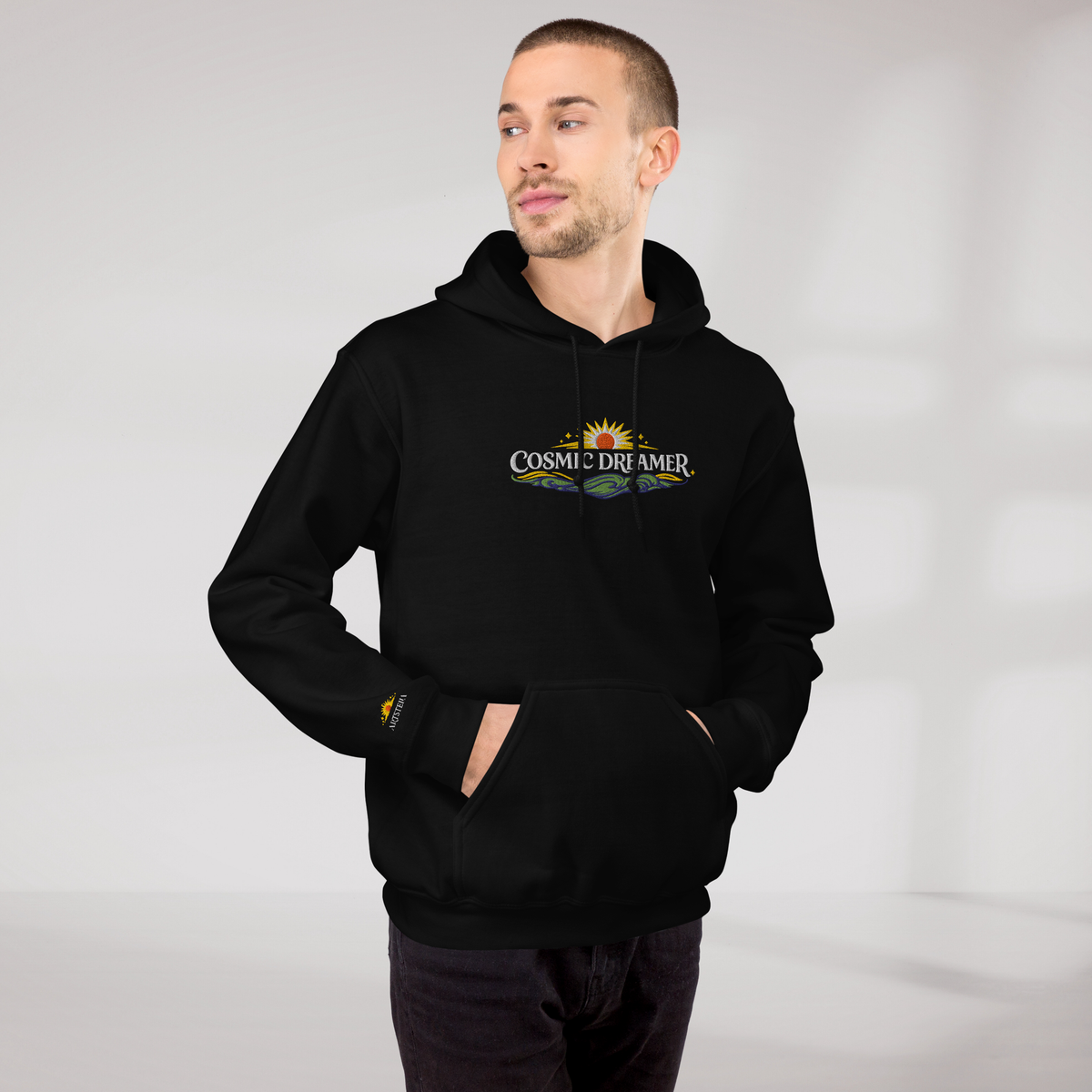 Cosmic Dreamer Hoodie Vibrant Grün ver. – Farbe Schwarz – Ansicht 10