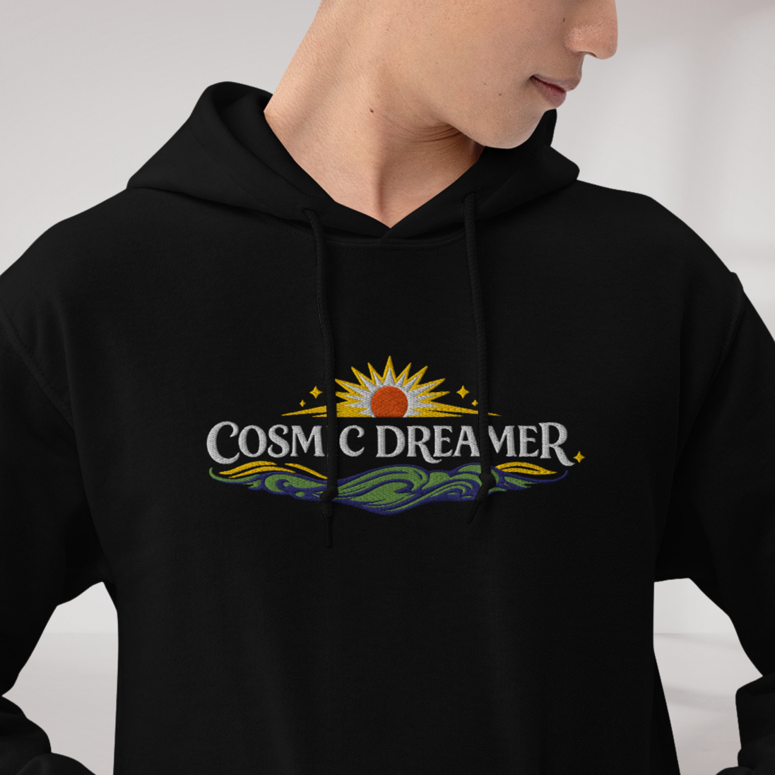Cosmic Dreamer Hoodie Vibrant Grün ver. – Farbe Schwarz – Ansicht 4