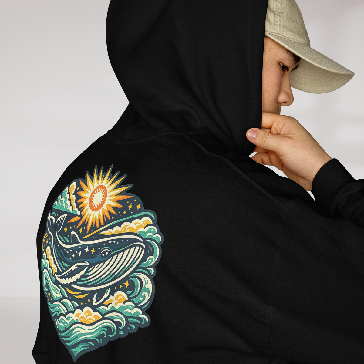 Cosmic Dreamer Hoodie Vibrant Grün ver. – Farbe Schwarz – Ansicht 5