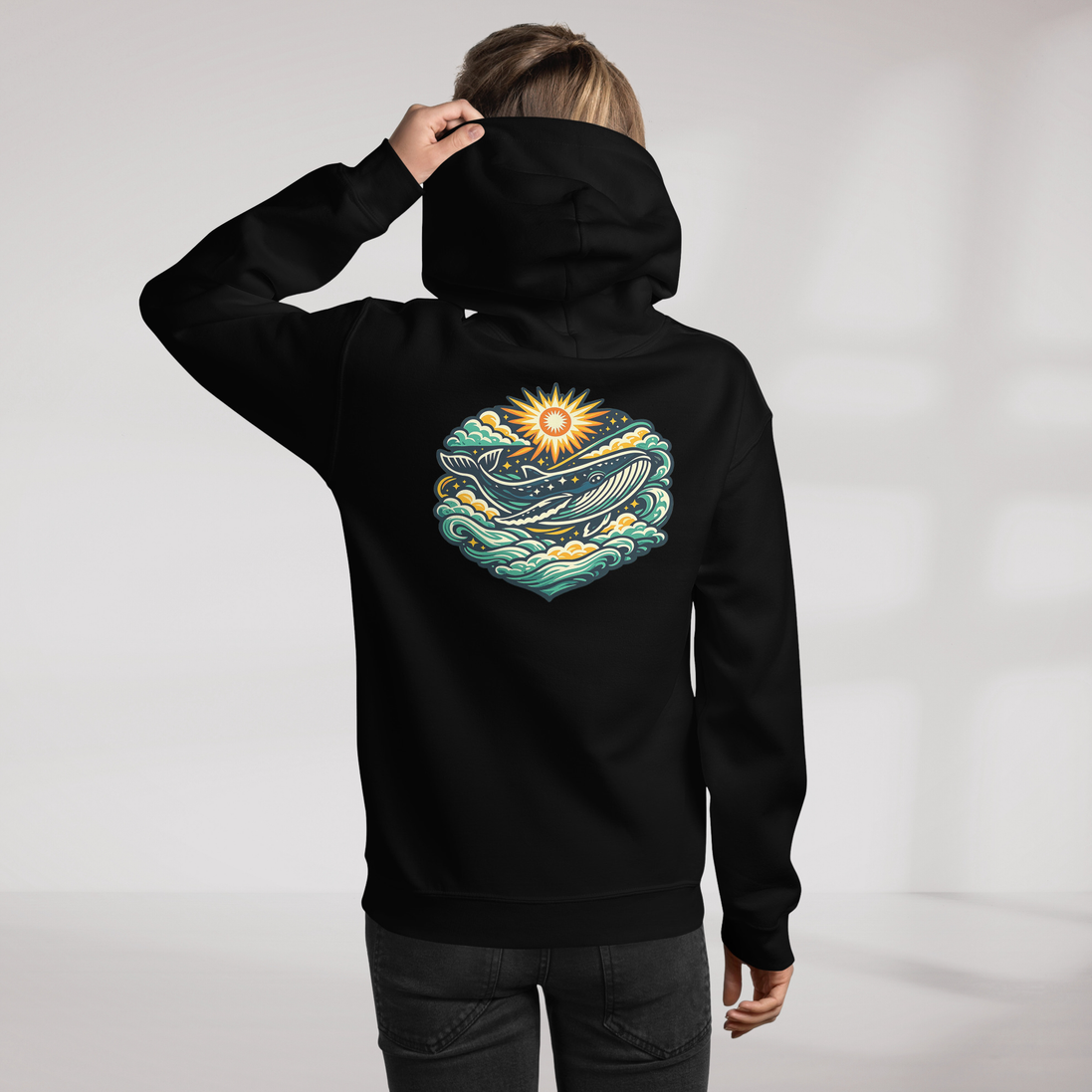 Cosmic Dreamer Hoodie Vibrant Grün ver. – Farbe Schwarz – Ansicht 9