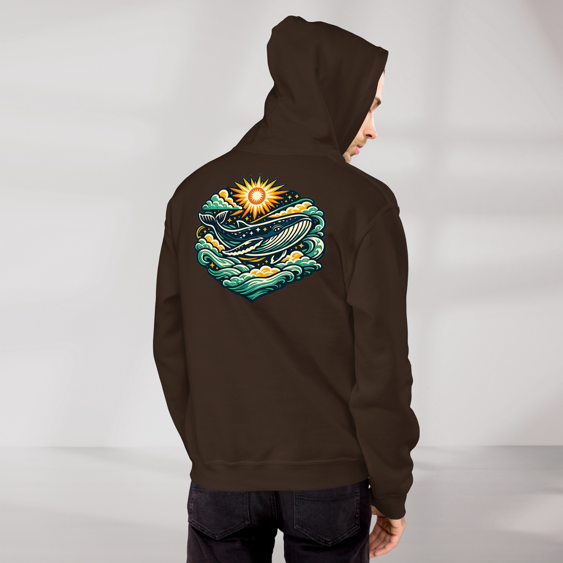 Cosmic Dreamer Hoodie Vibrant Grün ver. – Farbe Dunkle Schokolade – Ansicht 9