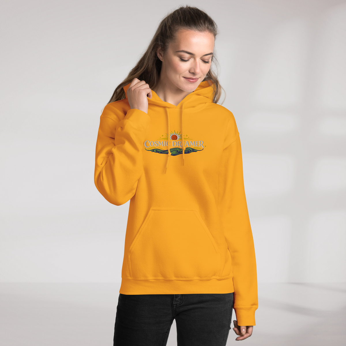 Cosmic Dreamer Hoodie Vibrant Grün ver. – Farbe Gold – Ansicht 10