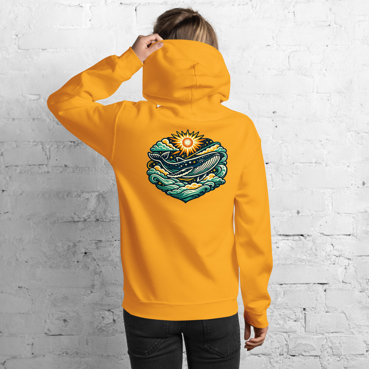 Cosmic Dreamer Hoodie Vibrant Grün ver. – Farbe Gold – Ansicht 11