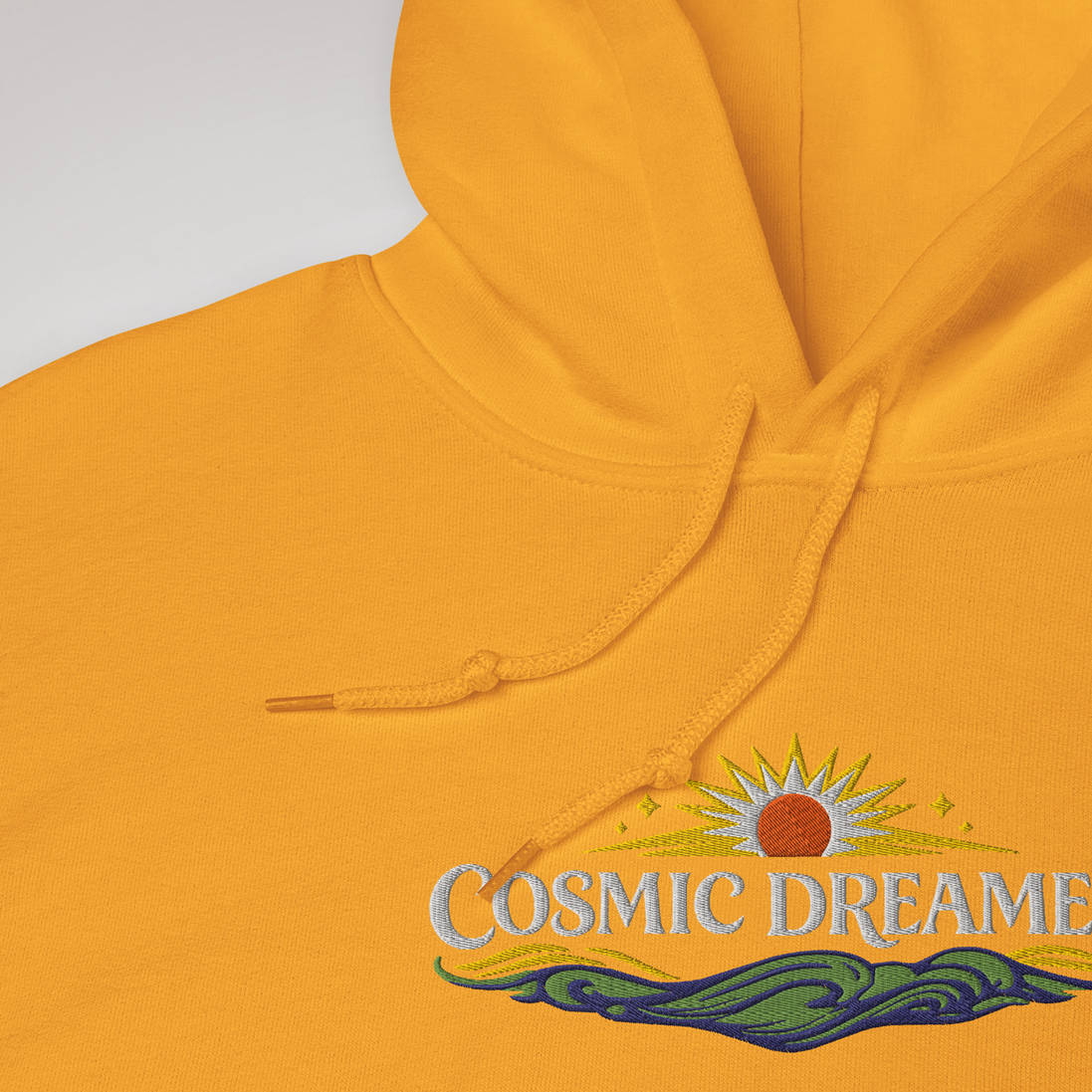 Cosmic Dreamer Hoodie Vibrant Grün ver. – Farbe Gold – Ansicht 3