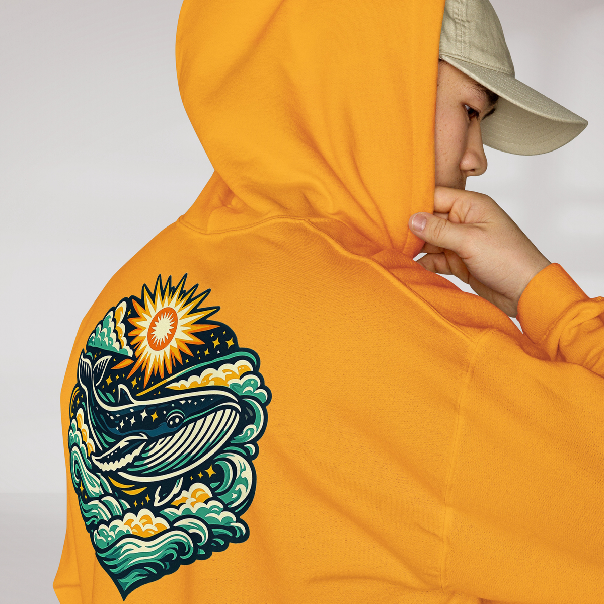 Cosmic Dreamer Hoodie Vibrant Grün ver. – Farbe Gold – Ansicht 4