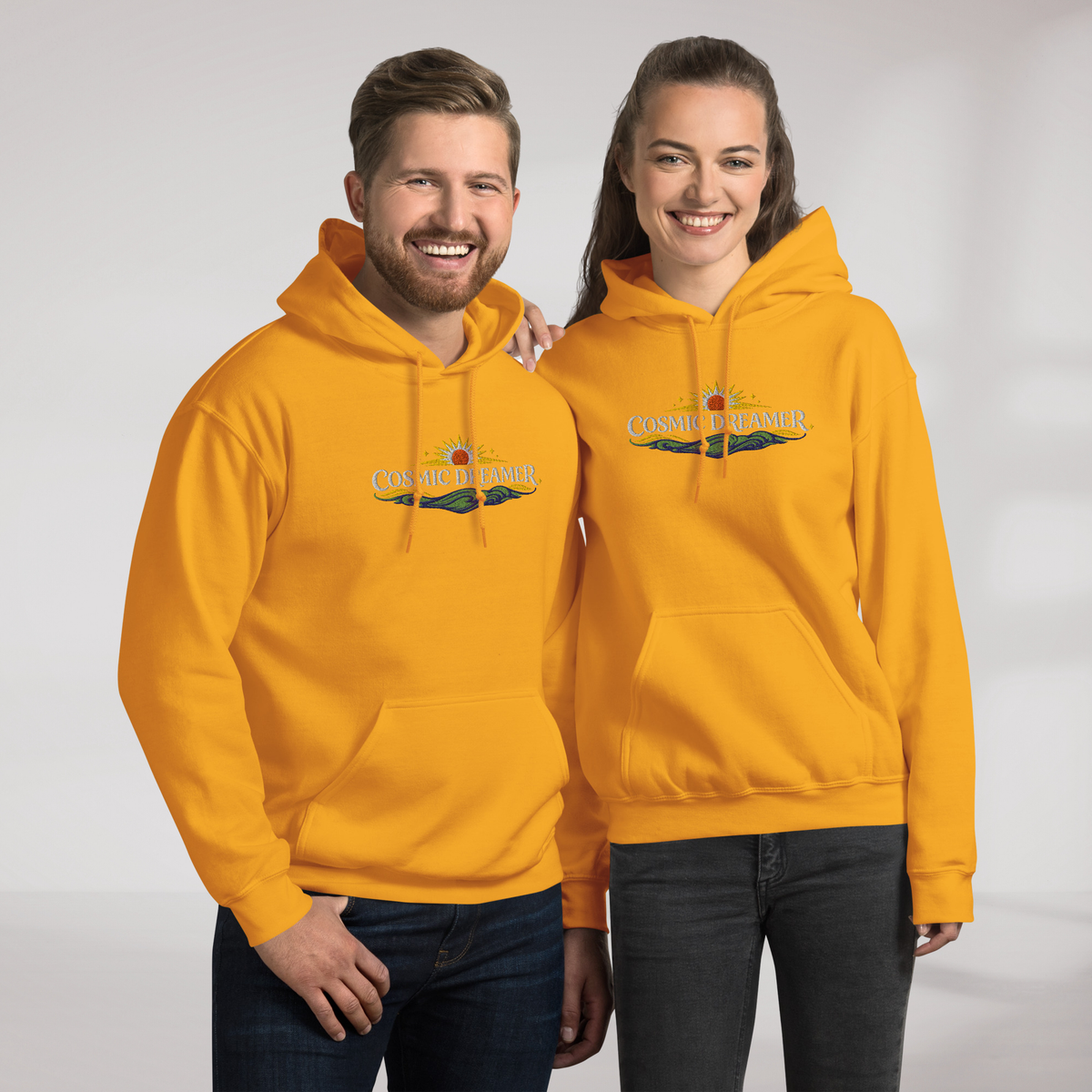 Cosmic Dreamer Hoodie Vibrant Grün ver. – Farbe Gold – Ansicht 6