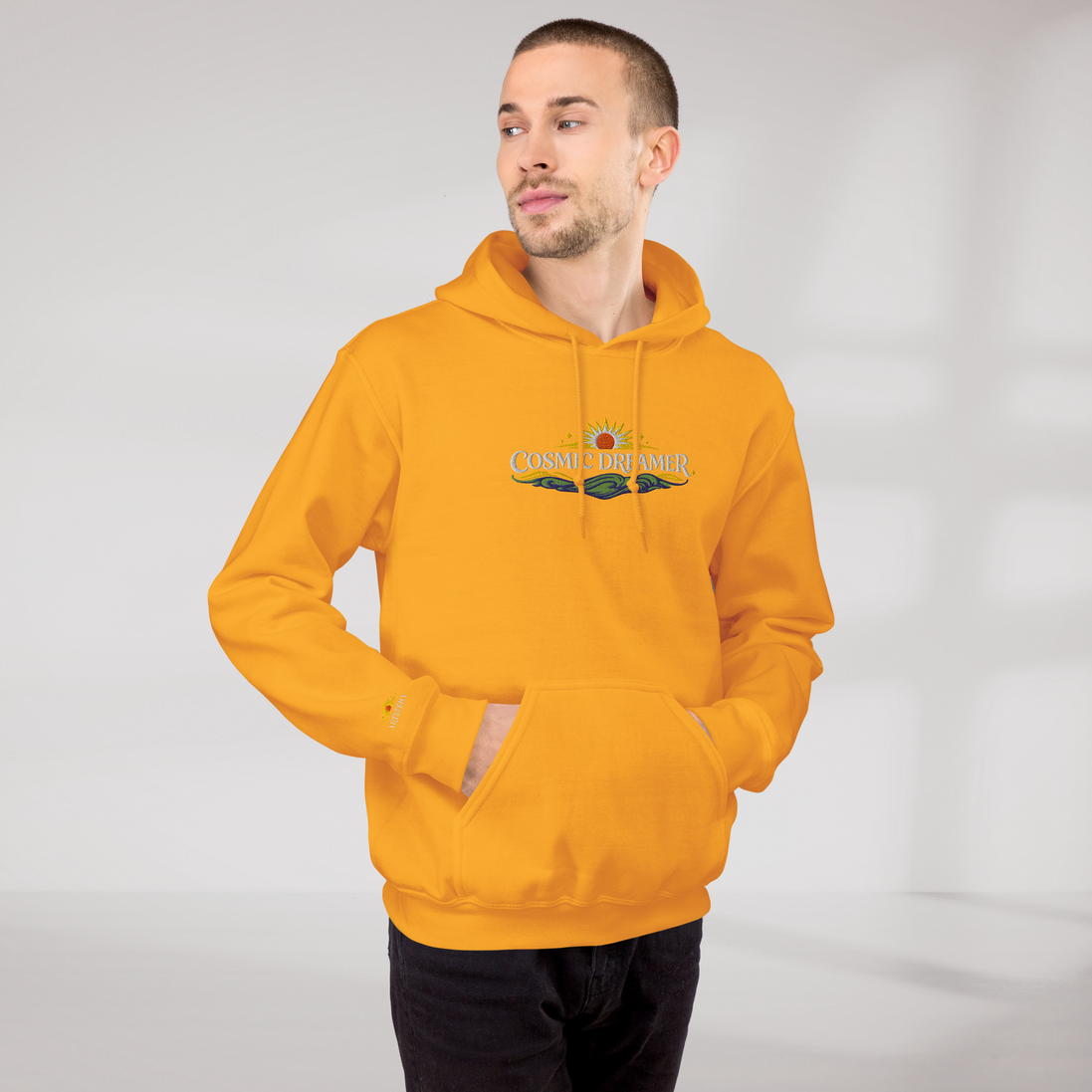 Cosmic Dreamer Hoodie Vibrant Grün ver. – Farbe Gold – Ansicht 8