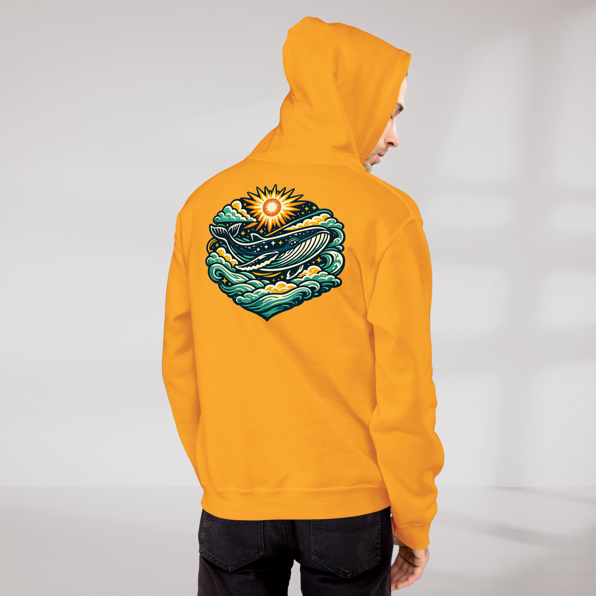 Cosmic Dreamer Hoodie Vibrant Grün ver. – Farbe Gold – Ansicht 9