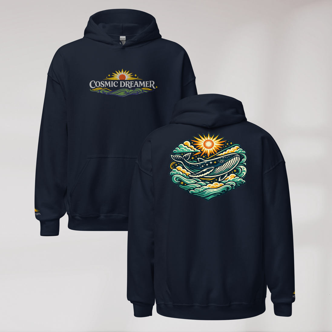 Cosmic Dreamer Hoodie Vibrant Grün ver. – Farbe Navy – Ansicht 1