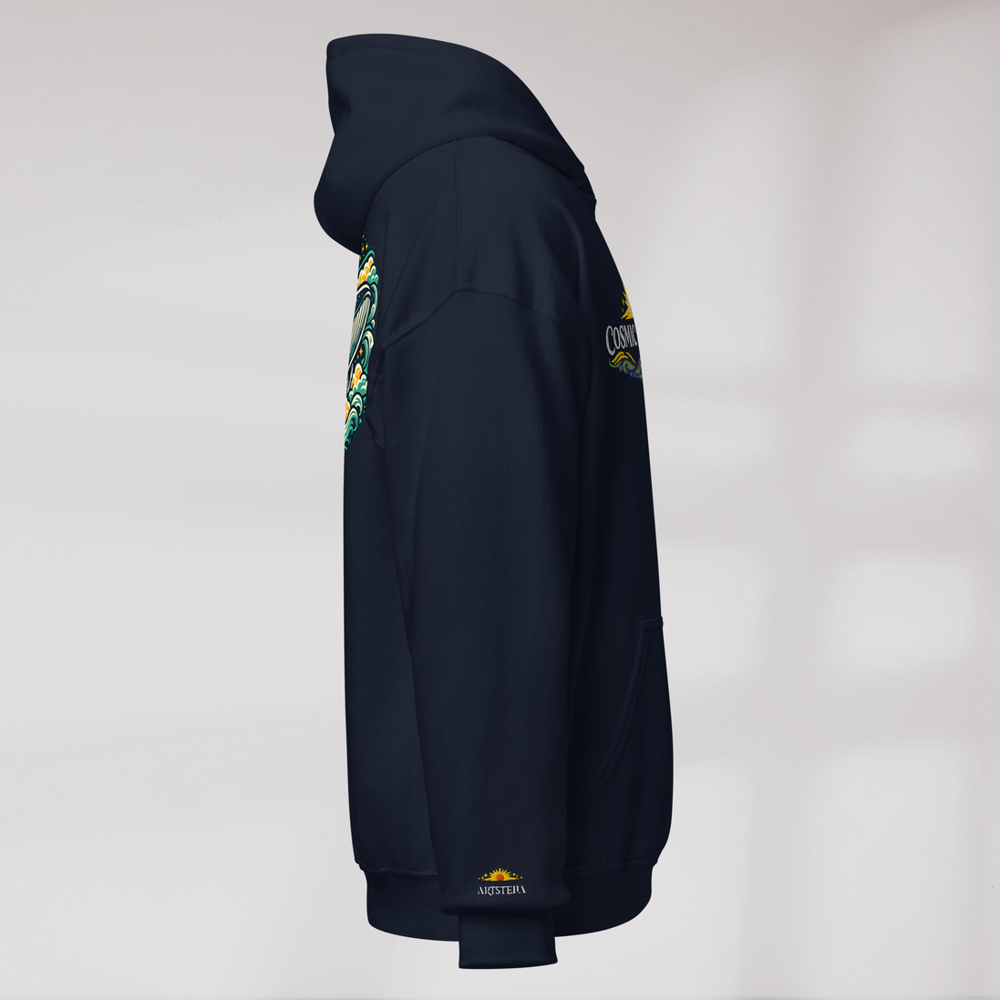 Cosmic Dreamer Hoodie Vibrant Grün ver. – Farbe Navy – Ansicht 2