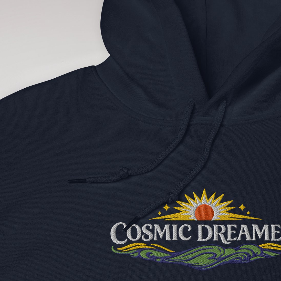 Cosmic Dreamer Hoodie Vibrant Grün ver. – Farbe Navy – Ansicht 3