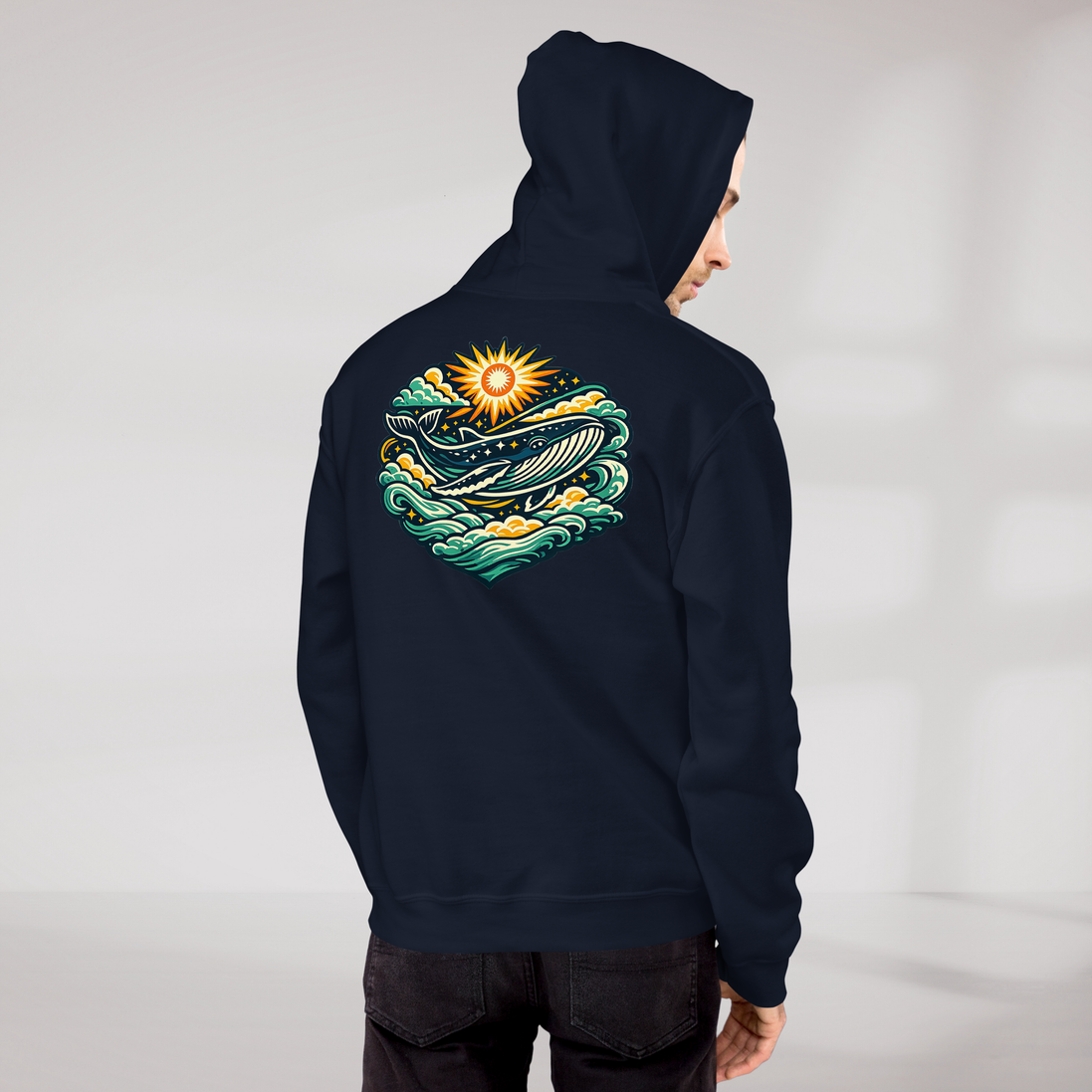 Cosmic Dreamer Hoodie Vibrant Grün ver. – Farbe Navy – Ansicht 9