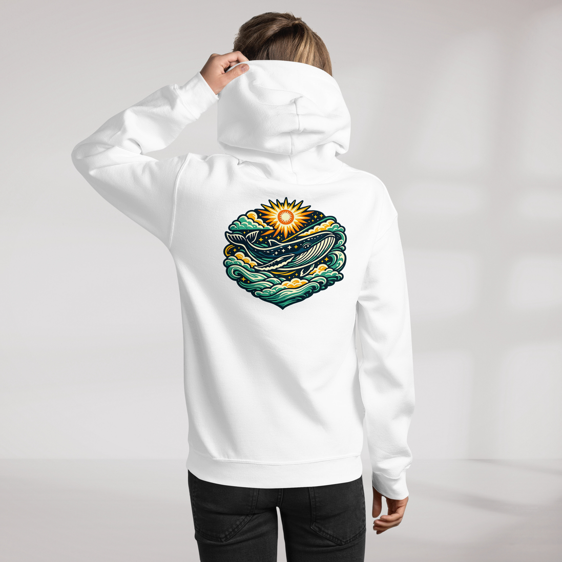 Cosmic Dreamer Hoodie Vibrant Grün ver. – Farbe Weiß – Ansicht 11