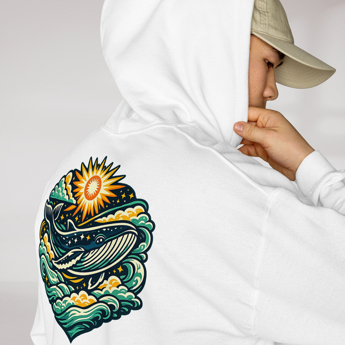 Cosmic Dreamer Hoodie Vibrant Grün ver. – Farbe Weiß – Ansicht 6
