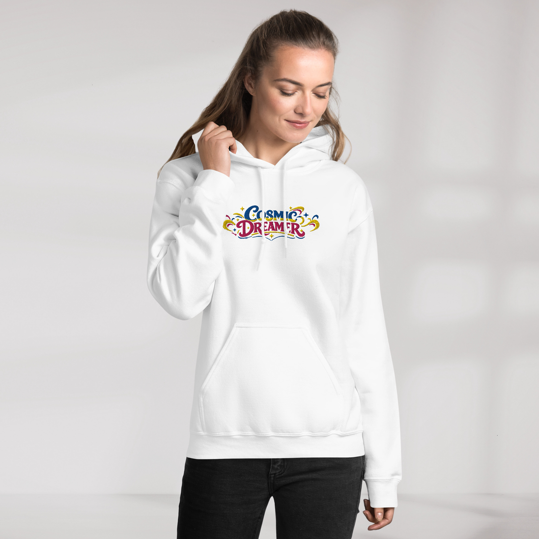 Cosmic Dreamer Hoodie Vibrant – Farbe Weiß – Ansicht 10