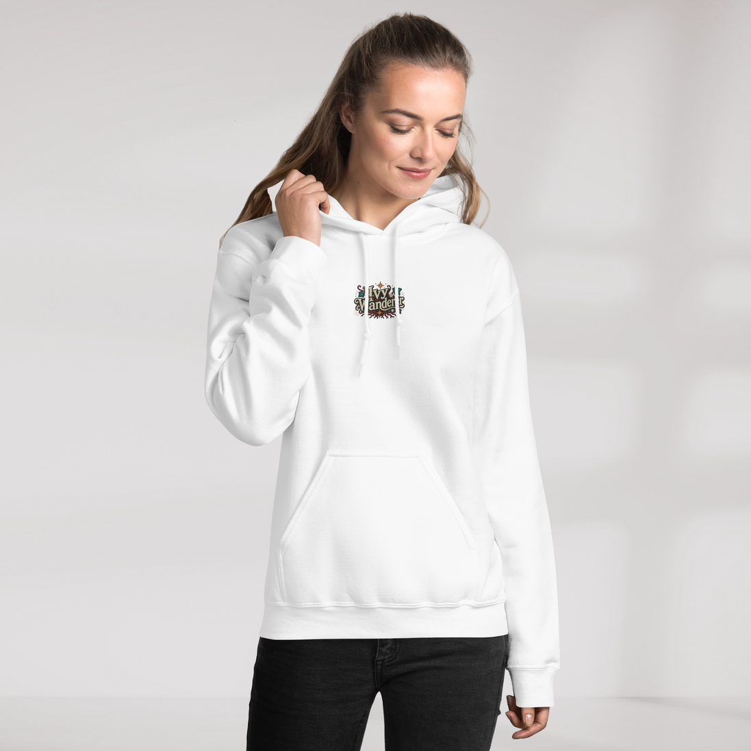Ivy Wanderer Hoodie Retro – Farbe Weiß – Ansicht 6