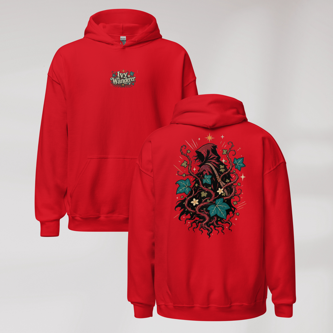 Ivy Wanderer Hoodie Retro – Farbe Rot – Ansicht 1
