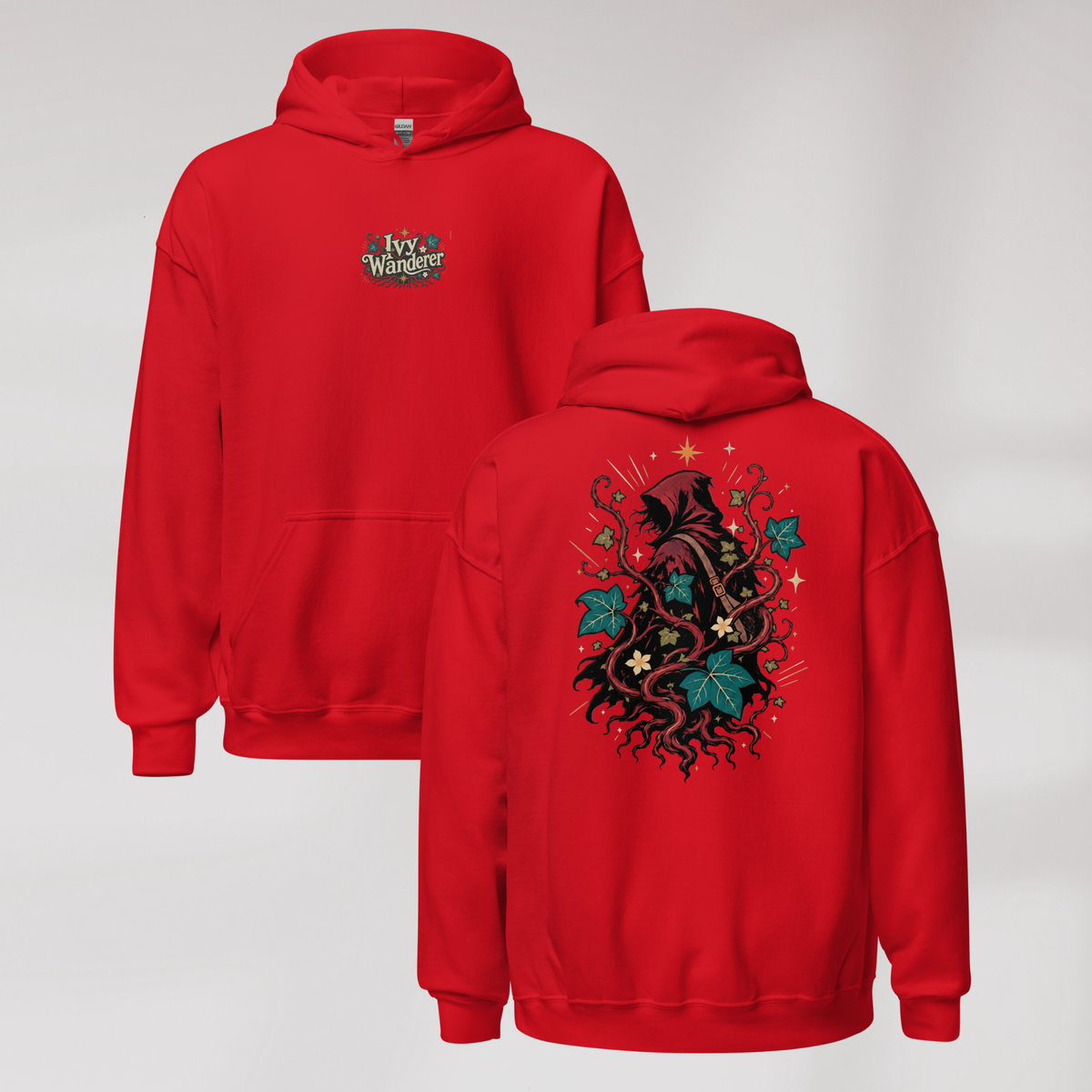 Ivy Wanderer Hoodie Retro – Farbe Rot – Ansicht 1