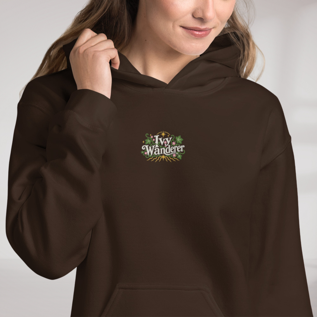Ivy Wanderer Hoodie Soft (F) – Farbe Dunkle Schokolade – Ansicht 3