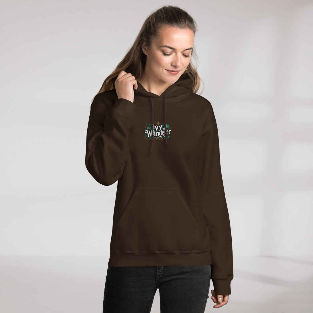 Ivy Wanderer Hoodie Grün ver. – Farbe Dunkle Schokolade – Ansicht 10