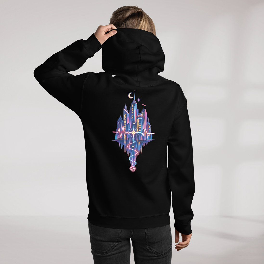 Pulse Wanderer Hoodie Soft Pink ver. – Farbe Schwarz – Ansicht 11