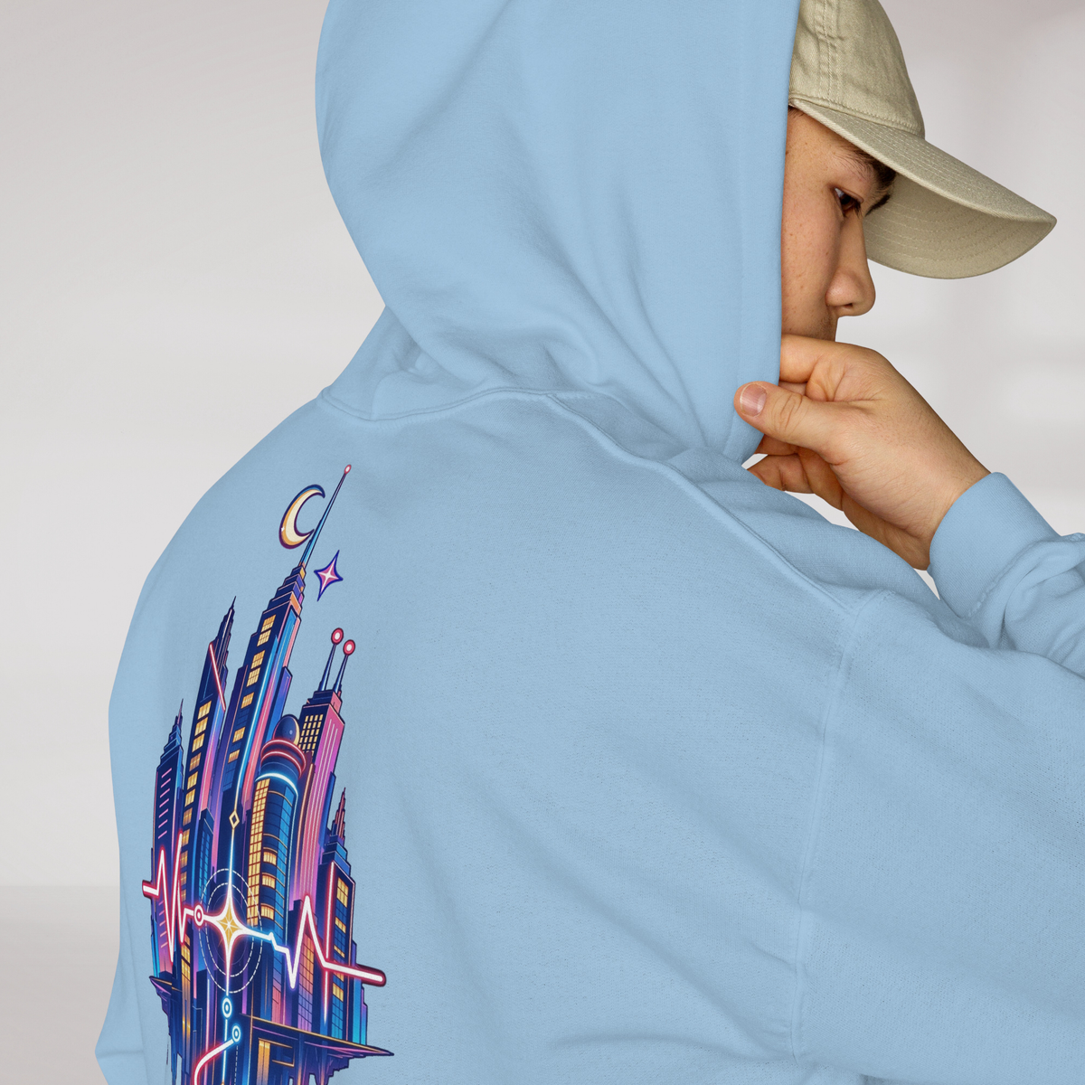 Pulse Wanderer Hoodie Soft Pink ver. – Farbe Hellblau – Ansicht 5