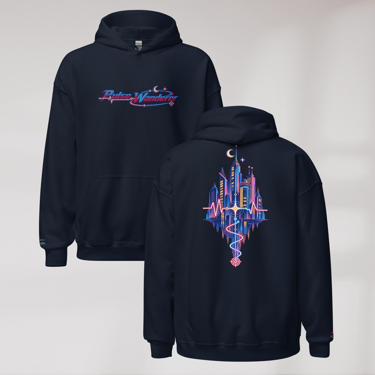 Pulse Wanderer Hoodie Soft Pink ver. – Farbe Navy – Ansicht 1