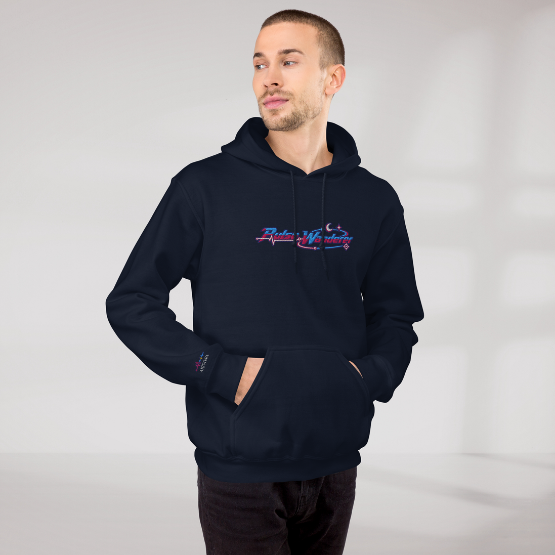 Pulse Wanderer Hoodie Soft Pink ver. – Farbe Navy – Ansicht 10