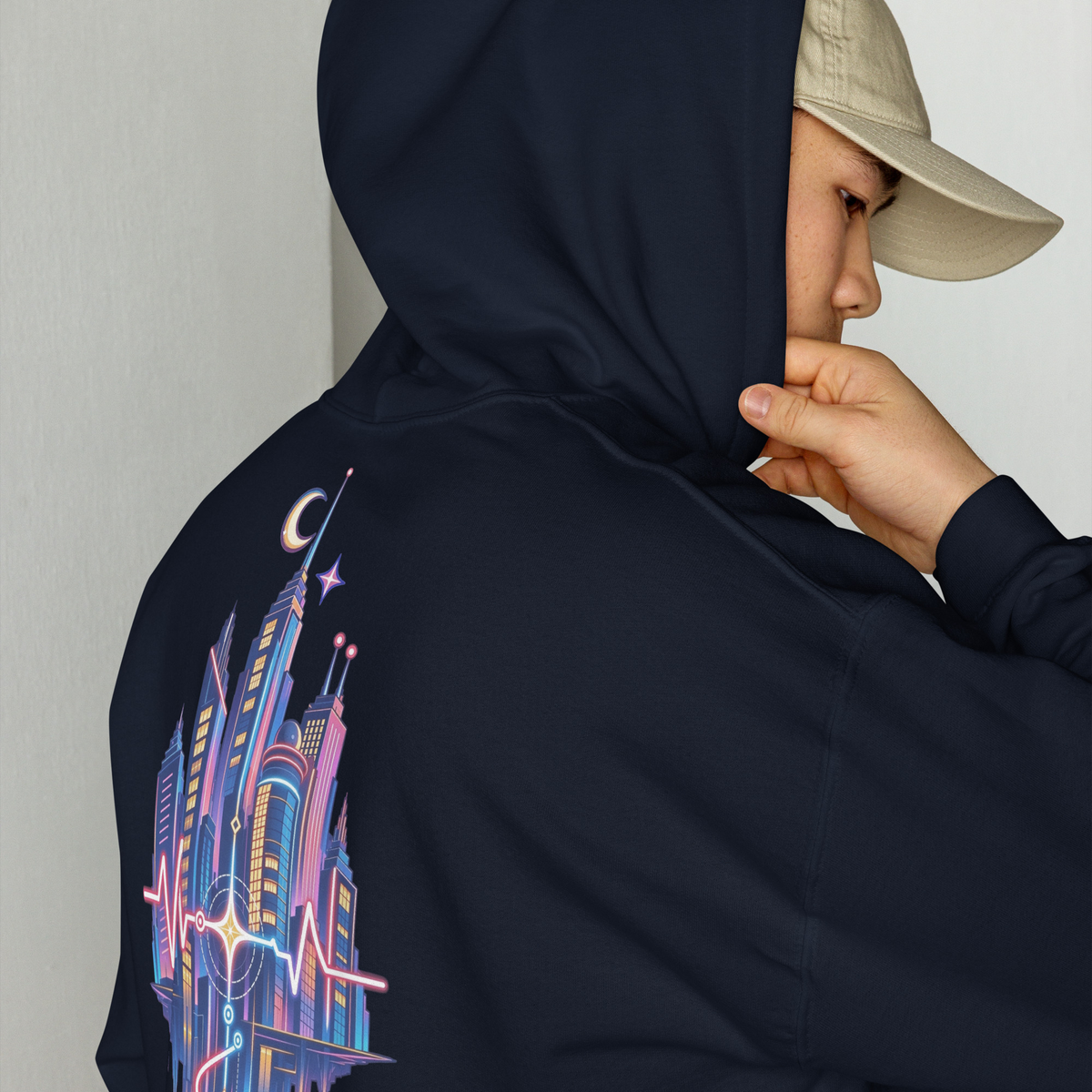 Pulse Wanderer Hoodie Soft Pink ver. – Farbe Navy – Ansicht 5