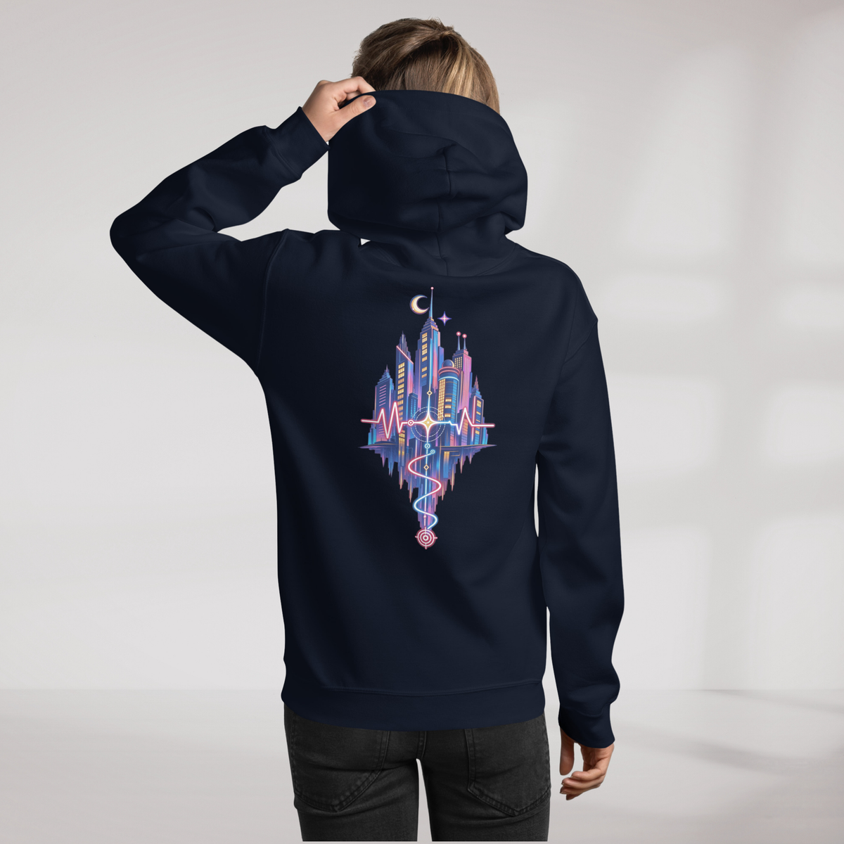 Pulse Wanderer Hoodie Soft Pink ver. – Farbe Navy – Ansicht 9