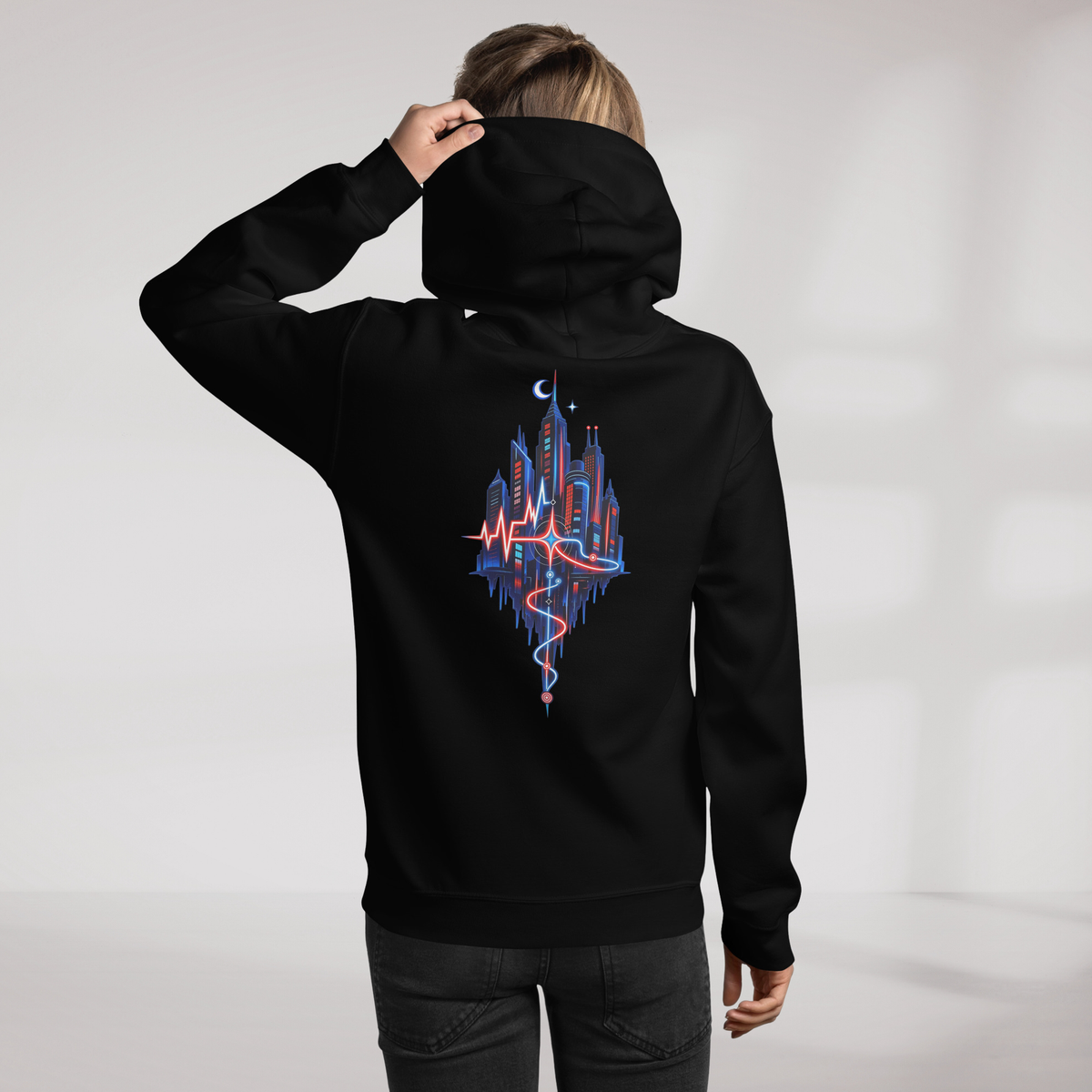 Pulse Wanderer Hoodie Rot ver. – Farbe Schwarz – Ansicht 11