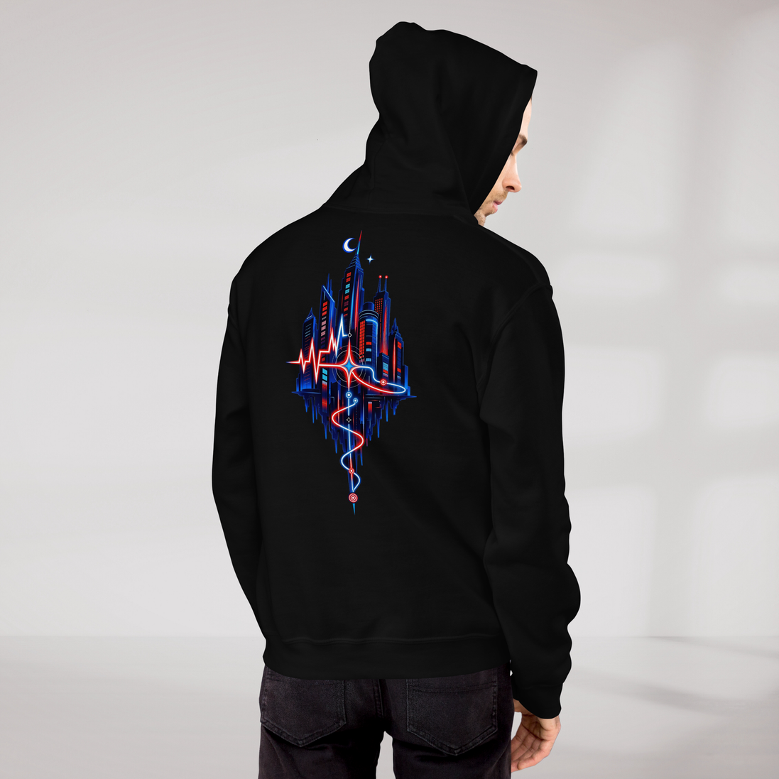 Pulse Wanderer Hoodie Rot ver. – Farbe Schwarz – Ansicht 9