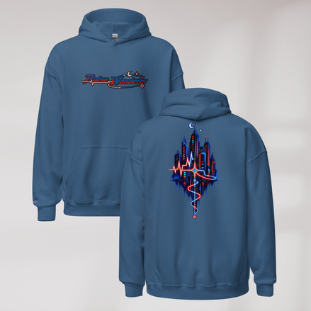 Pulse Wanderer Hoodie Rot ver. – Farbe Indigoblau – Ansicht 1