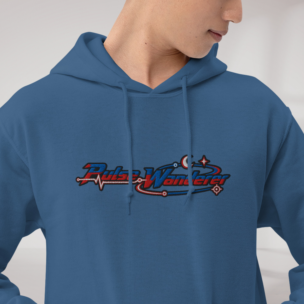 Pulse Wanderer Hoodie Rot ver. – Farbe Indigoblau – Ansicht 4