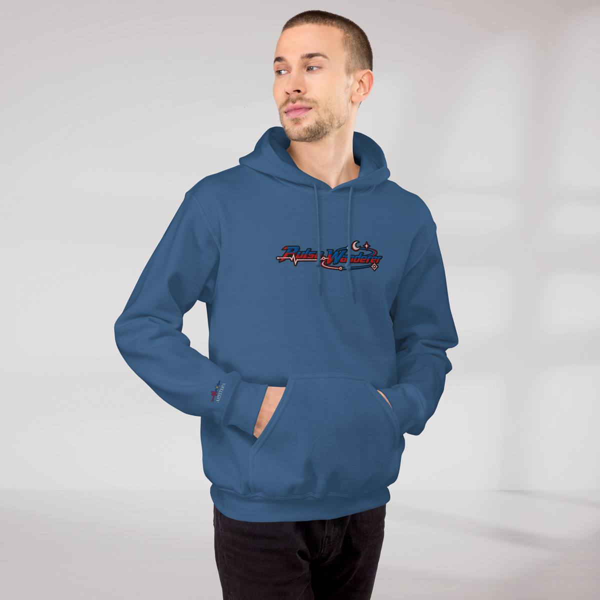 Pulse Wanderer Hoodie Rot ver. – Farbe Indigoblau – Ansicht 8