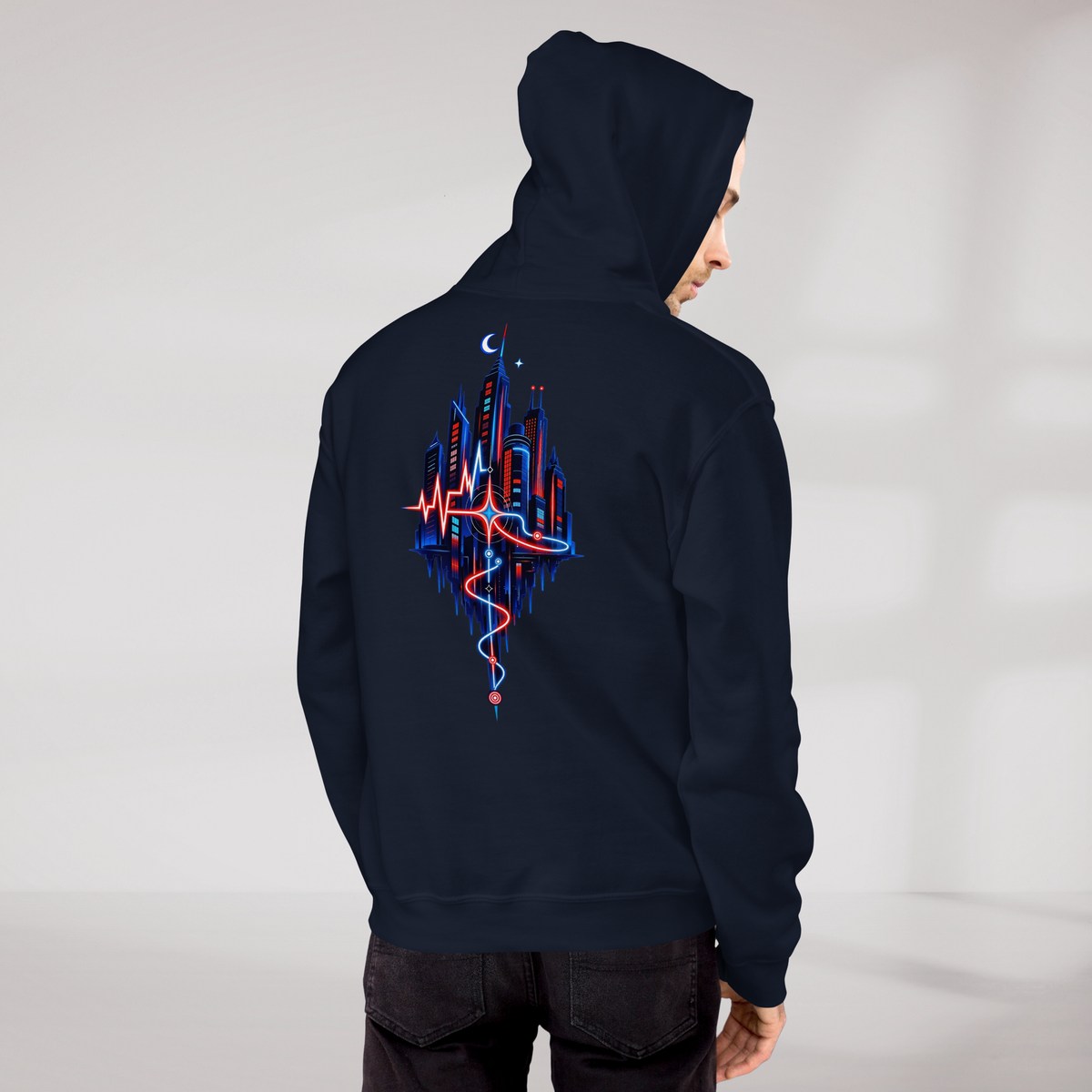 Pulse Wanderer Hoodie Rot ver. – Farbe Navy – Ansicht 11