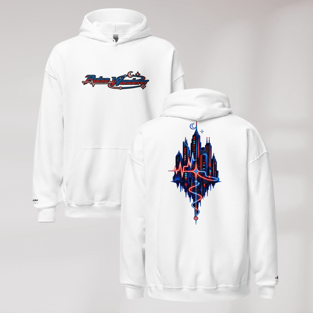 Pulse Wanderer Hoodie Rot ver. – Farbe Weiß – Ansicht 1