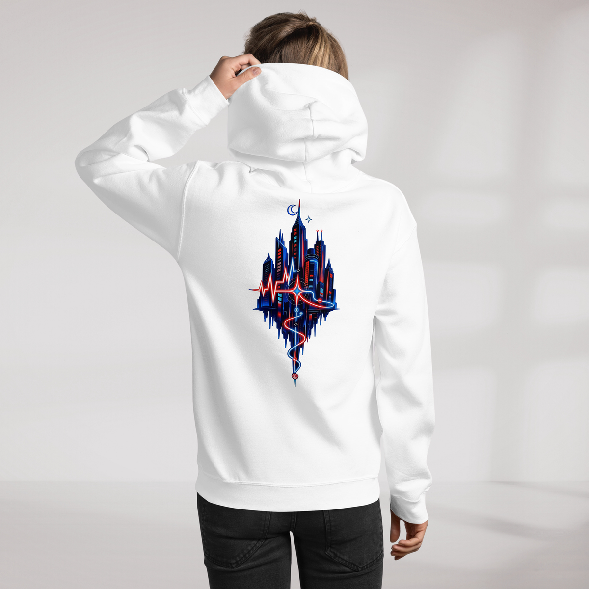 Pulse Wanderer Hoodie Rot ver. – Farbe Weiß – Ansicht 11